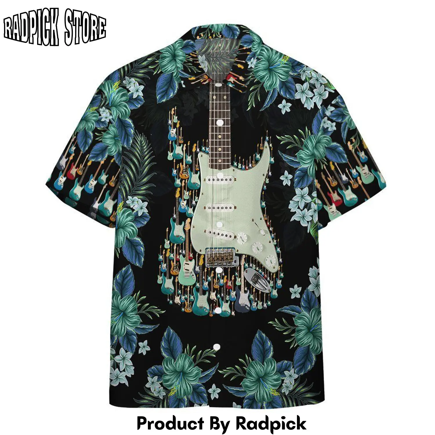 Radpick 3d electric guitar hawaii shirt custom shorts sleeve shirt rp292871